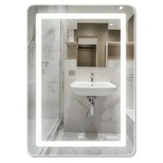 Gương led chữ nhật 50x70cm GLS Q35R35 ánh sáng trong hoa văn