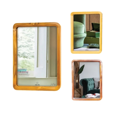 Gương soi chữ nhật khung viền gỗ 50x70cm GLS